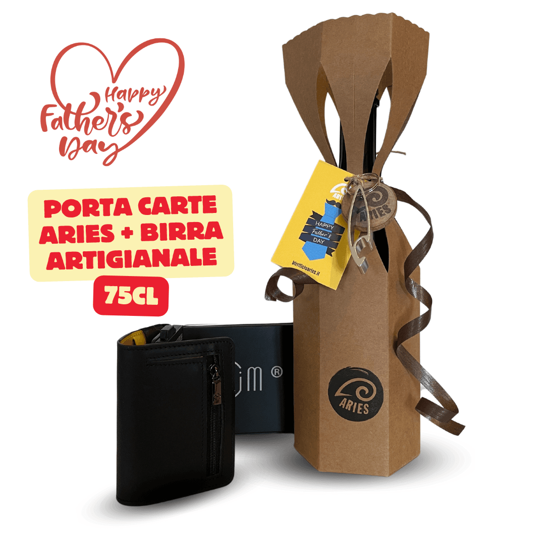 Birra Artigianale "confezione tulipano Festa del papà" + portacarte Aries