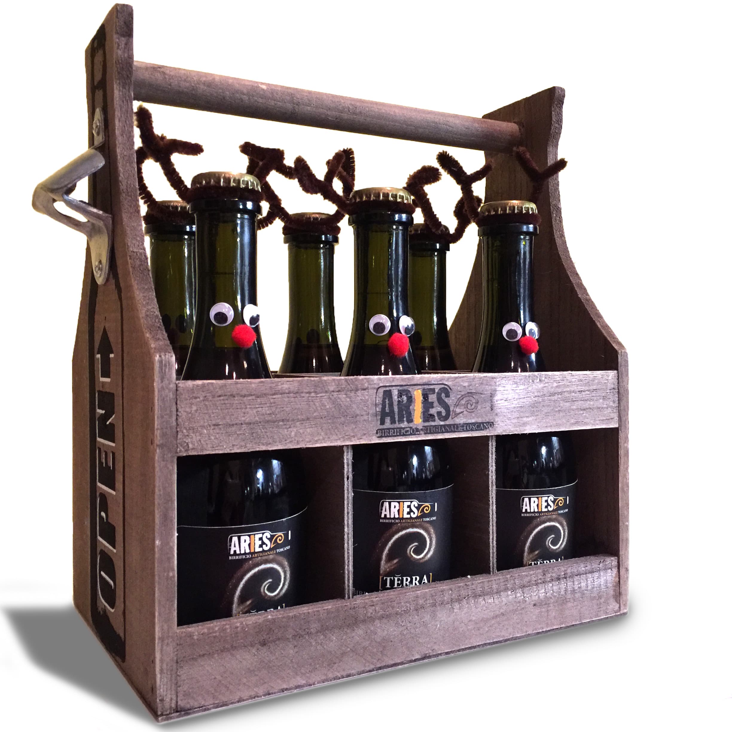 Confezione Natalizia Cassetta con  stappino con 6 Birre 33cl