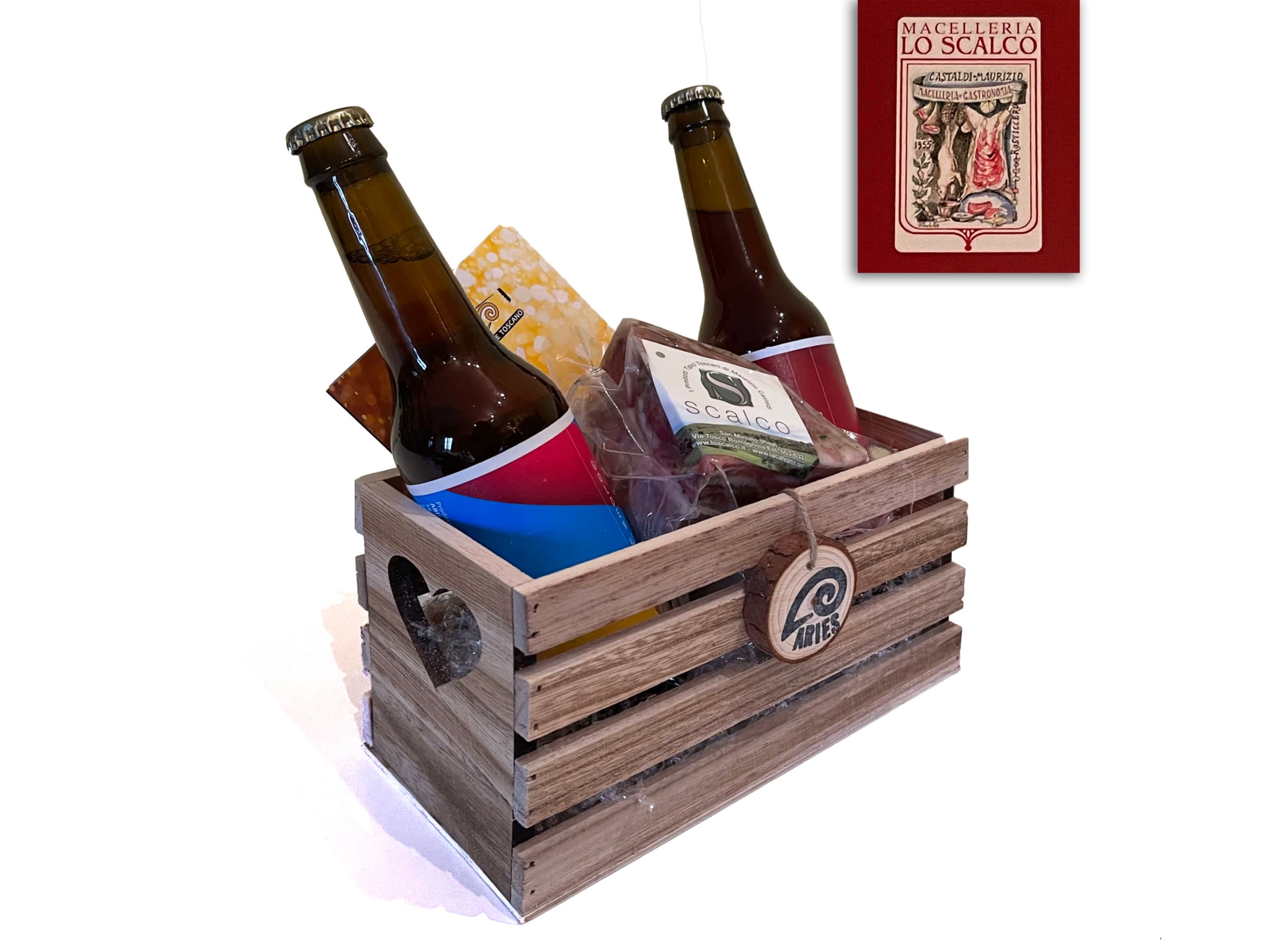 WoodBox con Birre Artigianali con soppressata toscana de LO SCALCO